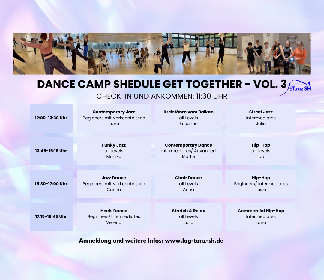 Stundenplan Dance Camp Vol. 3